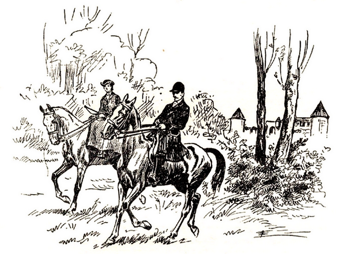 Equipage de Longueplaine - En forêt de Bercé - Tiré de l'ouvrage Veneurs par le commandant de Montergon (1950) - Centaure - Michel Delaveau (Paris)